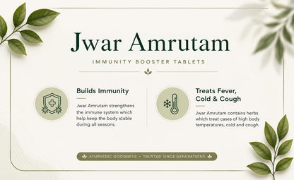 CARAM Jwar Amrutam Ayurvedic Immunity boosting tablets | For Cold & Cough | Blood purifier, Immuno-Modulator (15 Tablets)