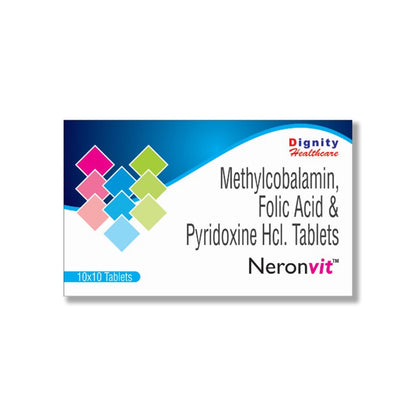Neronvit Folic Acid & Pyridoxine Tablets | With Vitamin B6 & Folic Acid | Daily Nutritional Supplement | For Energy & Wellness | Helps Maintain Normal Nerve Function & Healthy Blood Circulation
