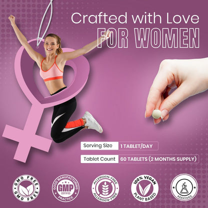 CUREFOREVER Iron Tablets for Women with Vitamin C – High Absorption Chelated Iron Supplement for Hemoglobin, Anemia, Energy & Fatigue Support – 60 Veg Tablets