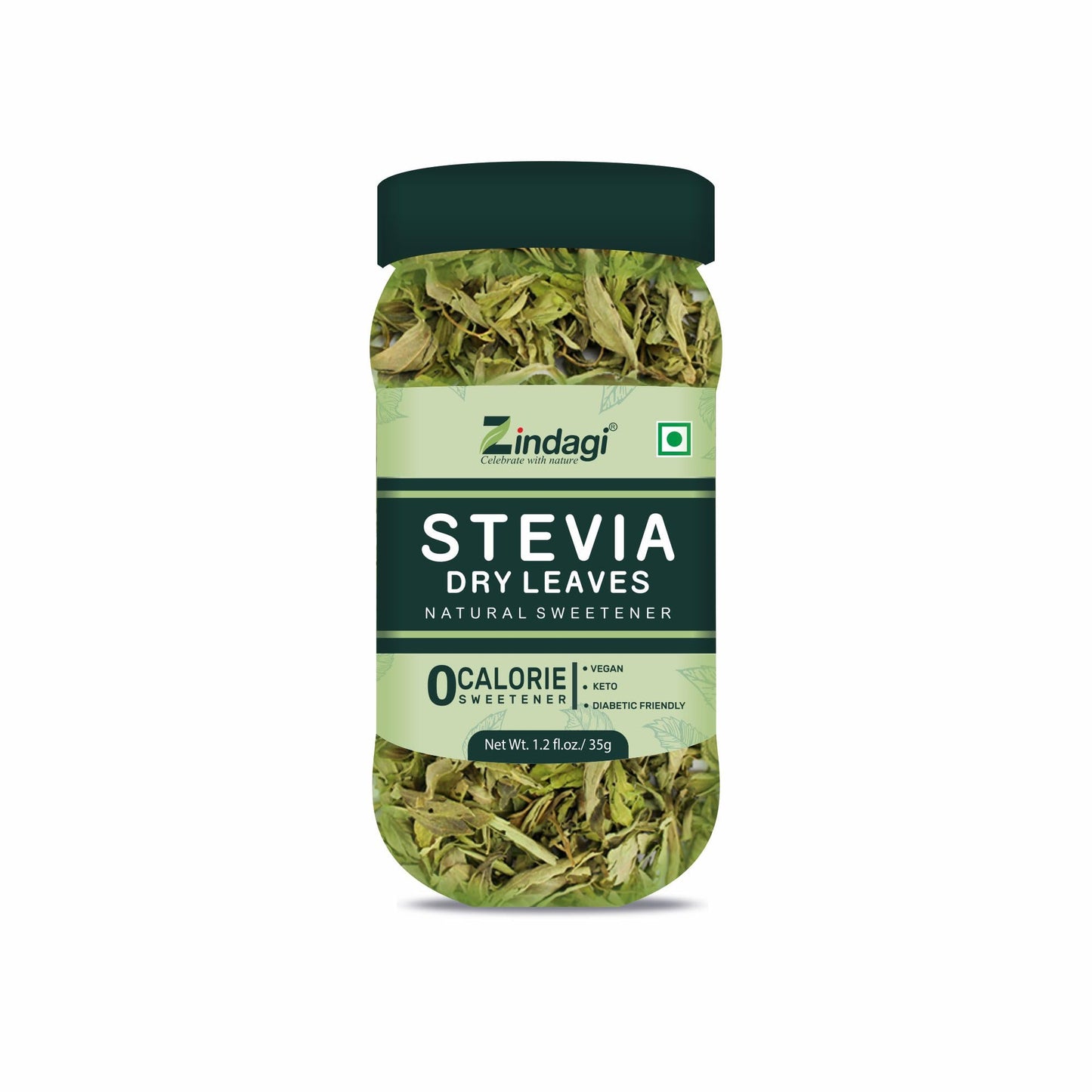 Zindagi Natural Sugarfree Sweetener | Pure Stevia Dry Leaves | Diabetic Friendly Stevia Sugar | Pack Of 2