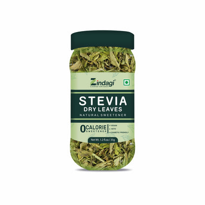 Zindagi Natural Sugarfree Sweetener | Pure Stevia Dry Leaves | Diabetic Friendly Stevia Sugar | Pack Of 2