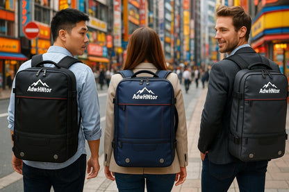 AdwHNtor|50L Expandable Vacuum Compression Travel Backpack|Carry-On Luggage|Waterproof Business Bag| Multifunctional 15.6’’ laptop Compartment|Daily & Adventure (Grey)