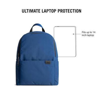 DailyObjects Water Resistant Pivot Lunar Daypack Bag for Men & Women|Fits 13/14 inch Laptop/Macbook Pro/Air iPad|Lightweight| Backpack (19L)|Office Use/Travel|Multi Compartments|Blue