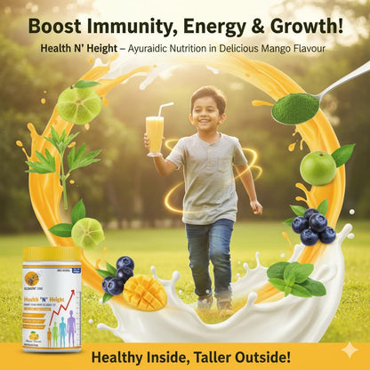 Health N Height Nutritional Powder | Balanced Nutrition with Protein, Vitamins & Minerals | For Kids & Teens | Mango Flavours |