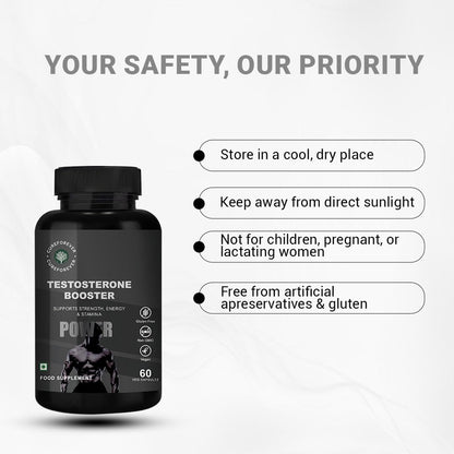 CUREFOREVER Testosterone Supplement for Men with Korean Ginseng & Grape Seed – Boost Strength & Stamina | 120 Veg Capsules | Herbal Performance Booster with Green Tea for Energy & Wellness