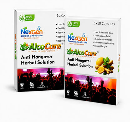 Anti Hangover Herbal Capsules for Liver Detox & Morning Recovery | Supports Headache Relief, Reduced Nausea & Fatigue | Ayurvedic Herbal Supplement | 10 Capsules