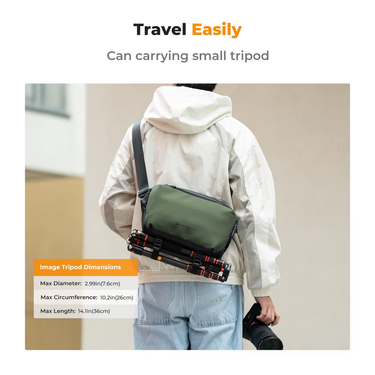 K&F CONCEPT 2 in 1 Camera Sling Bag, Everyday Shoulder Bag