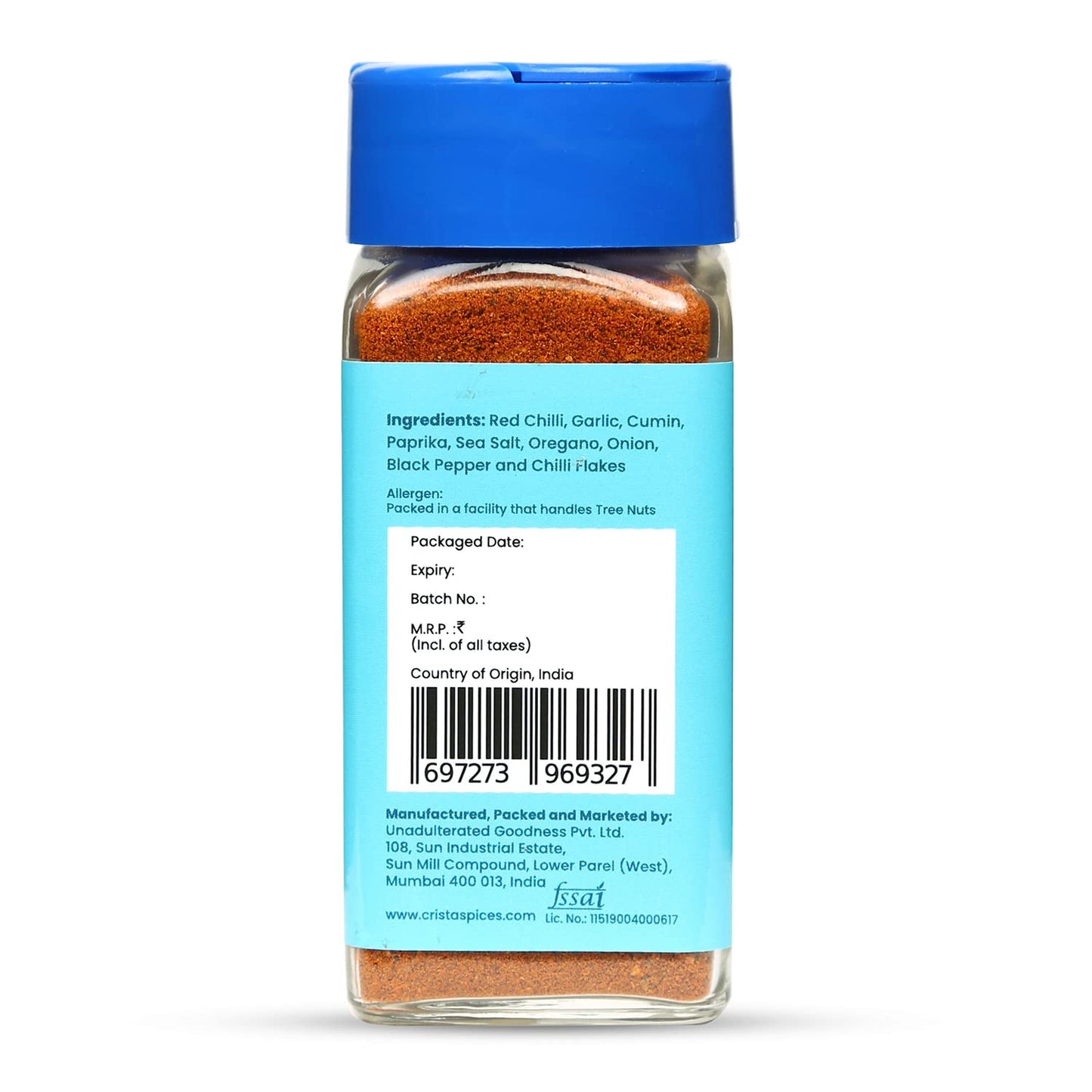 CRISTA 45 gms Mexican Taco Seasoning for Taco, Enchilada & Burrito | Premium Herbs & Spices Blend with authentic Mexican Flavours | Zero added Colours, Fillers, Additives & Preservatives | Vegan