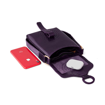 Goatter Genuine Leather Handmade Girls And Women’s Small Cross Body Sling Bag For Daily Use (Purple)
