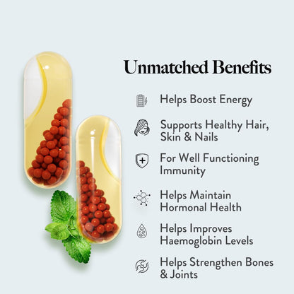 Wellbeing Nutrition Slow Multivitamin & Vegan Omega 3 for Women Biotin, CoQ10, B-Complex, Iron, Zinc, Chromium, +22 Vitamins & 10 Antioxidants | Skin Radiance, Energy, Metabolism, PMS |60 Veg Capsules