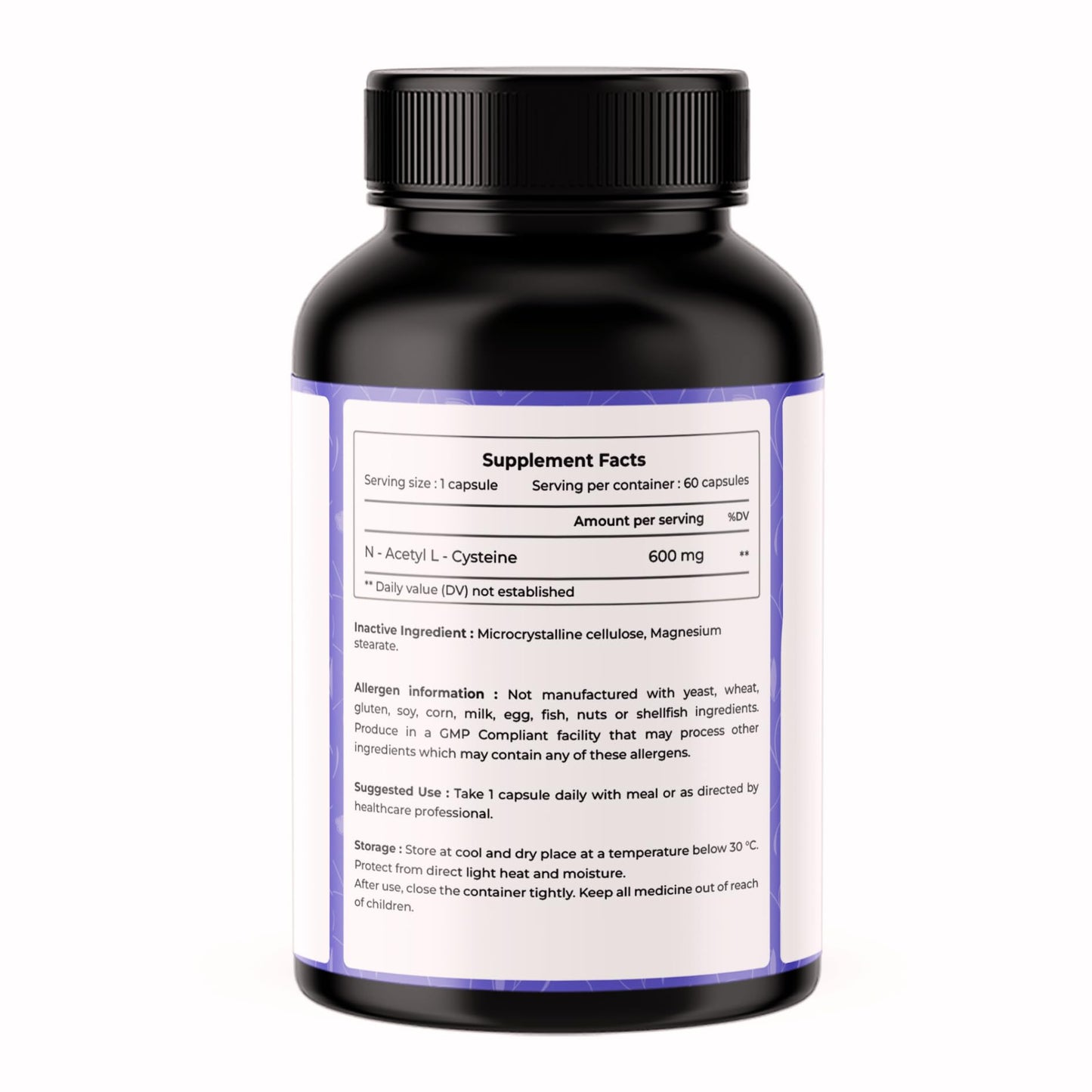 VREEX NAC 600 mg | N-Acetyl Cysteine Supplement | Supports Antioxidant Activity, Liver Health & Respiratory Wellness | 60 Capsules
