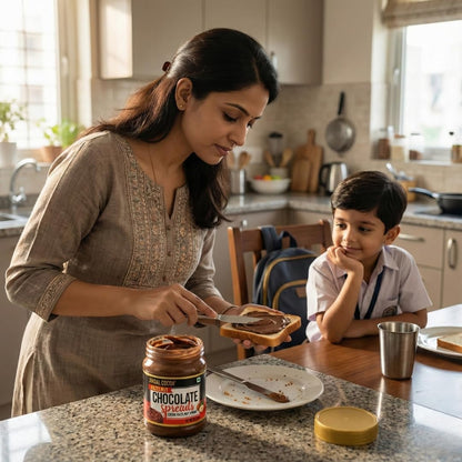 Jindal Cocoa Hazelnut Spread - 320g | Chocolate Spread for Kids | No Palm Oil | 15% Hazelnuts | Chocolate Spread without Palm Oil | No Artificial Preservatives & Trans-Fat | Healthy Chocolate Spread