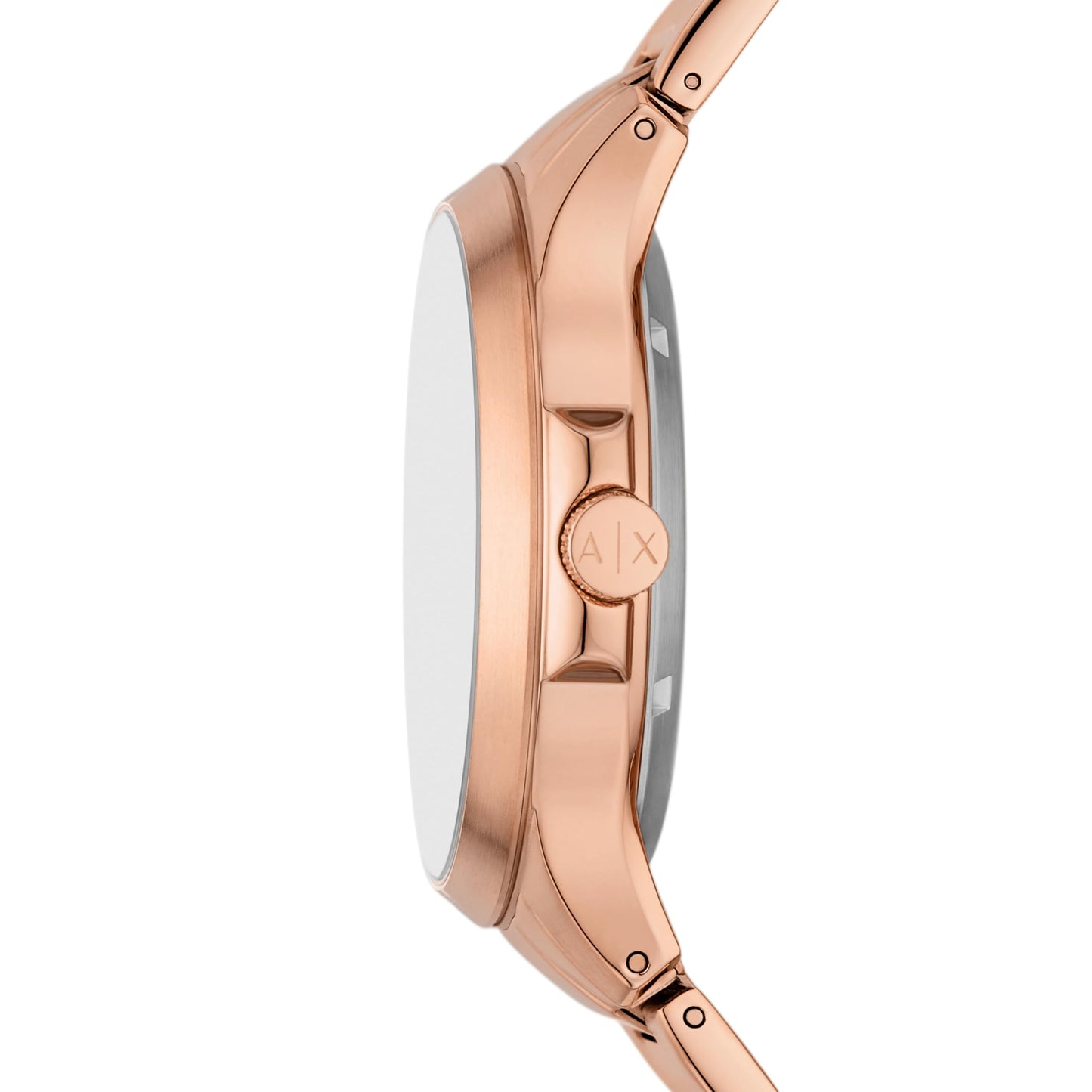 Armani Exchange Stainless Steel Analog Black Dial Men's Watch-Ax2456, Band Color:Rose Gold