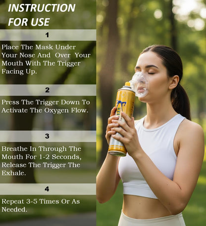 Oxygize Portable 2x 10l Oxygen Can Citrus Flavor, Fresh Breathing, Medical Oxygen Cylinder With Mask Use For Health Care Supplement, Outdoor Sports, Trekking And Hiking Canister, Home First Aid Kit