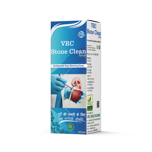 VRC Healthcare Stone Clean Syrup 200ml | Ayurvedic Supplement with Gokhru, Punarnava & 11+ Herbs | Helps in Dissolves Renal & Bladder Stones, Relieves Burning Urination, Urinary Health