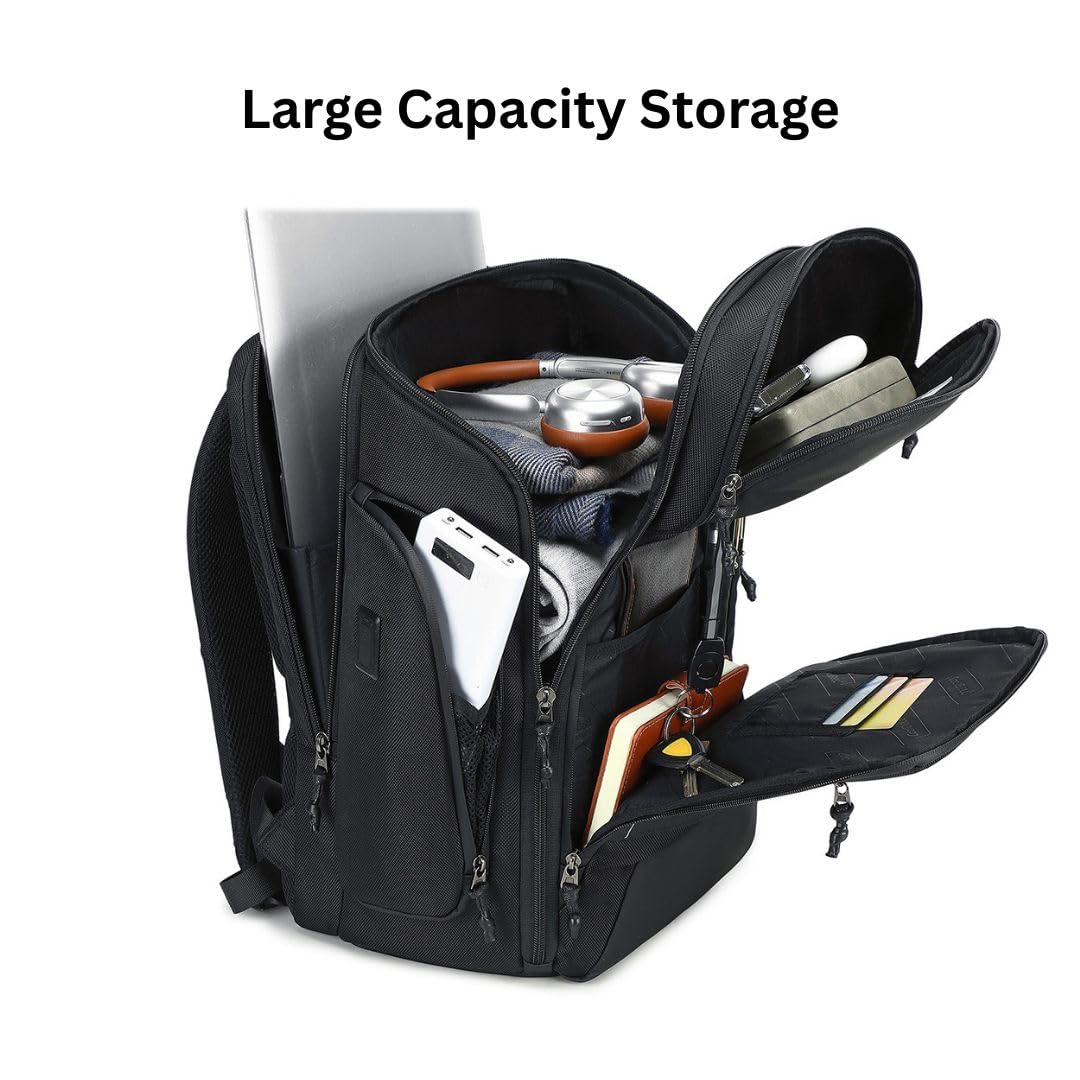 KARRIER 35L Nexus Laptop Backpack for Men & Women, Padded Laptop Compartment, Spacious Bag for Office, College, Daily Commute & Travel, Black**