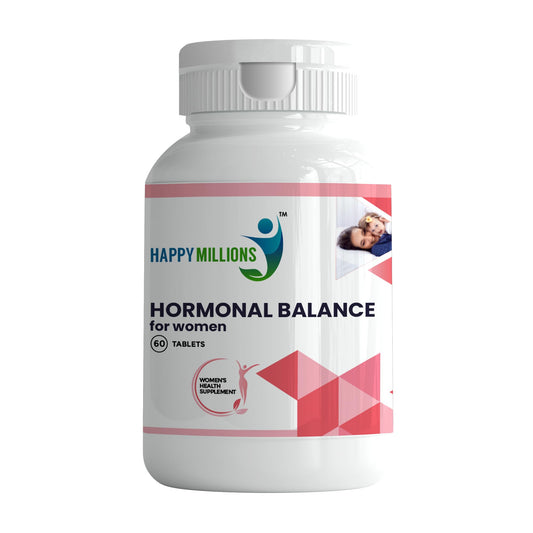 HappyMillions Hormonal Balance Tablets for Women Supports Menstrual Health, Hormonal Stability, and Well-being With Shatavari, Methi, Kalonji & Ashoka 2 Tablets Daily For Healthcare Advised 500 mg, 60 Tablets