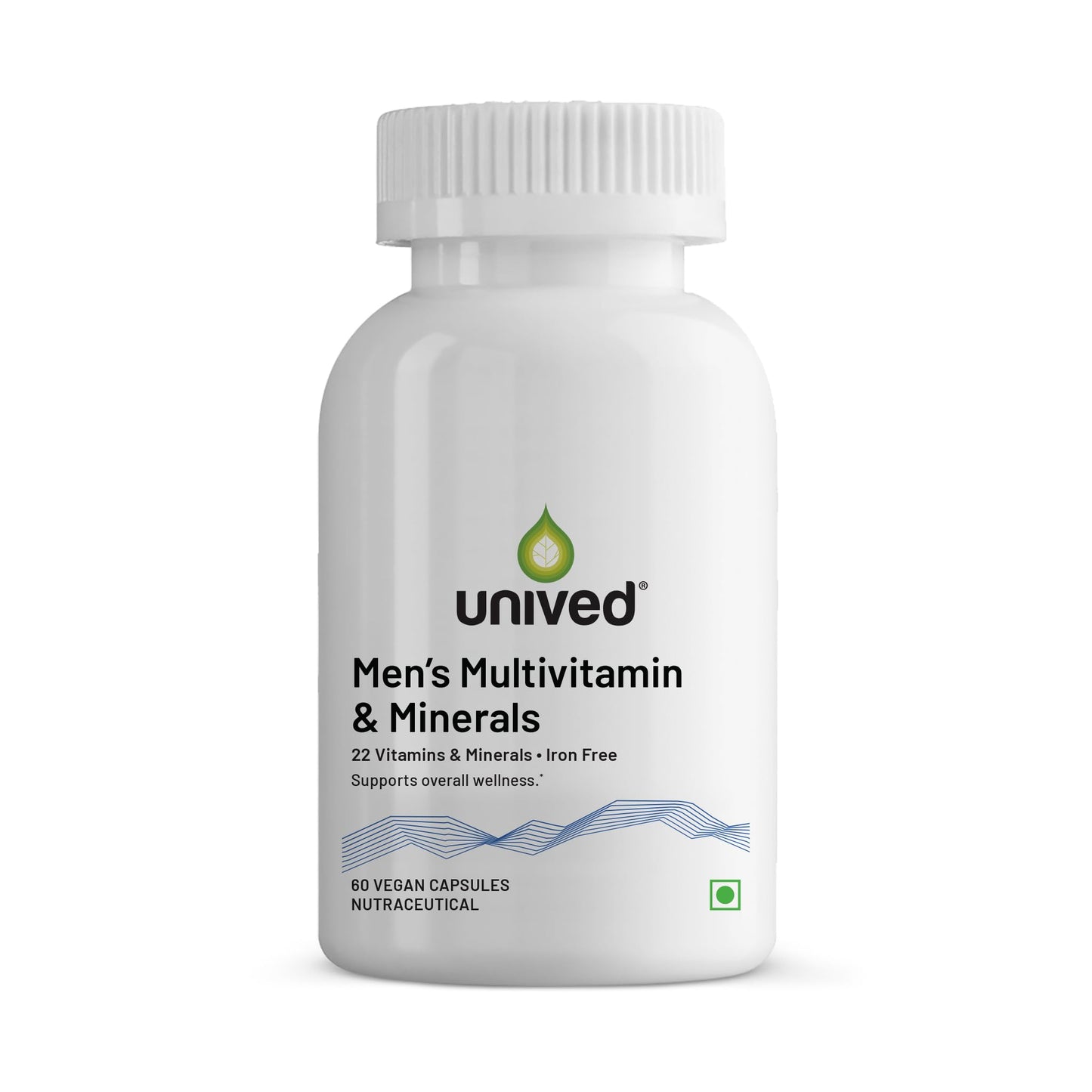 Unived Multivitamin & Minerals Capsule for Men | 100% RDA of all Vitamins with Algae Calcium & Plant-Based Vitamin D3 plus Important Minerals | Complete formulation for Health & Wellbeing