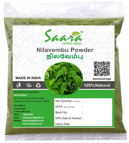 Saara HERBAL FRESH Nilavembu Powder, Chirata, Kirayata,Kalmegh, Siriyan- image 2