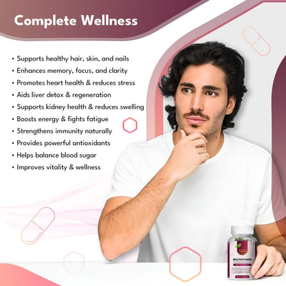 Ayurgreen Organics Multivitamin 750mg | 60 Veg Capsules | 5 Blends with 15 Natural Ingredients | Plant-Based Ayurvedic Formula | Non-GMO, Gluten-Free, No Additives, High Potency