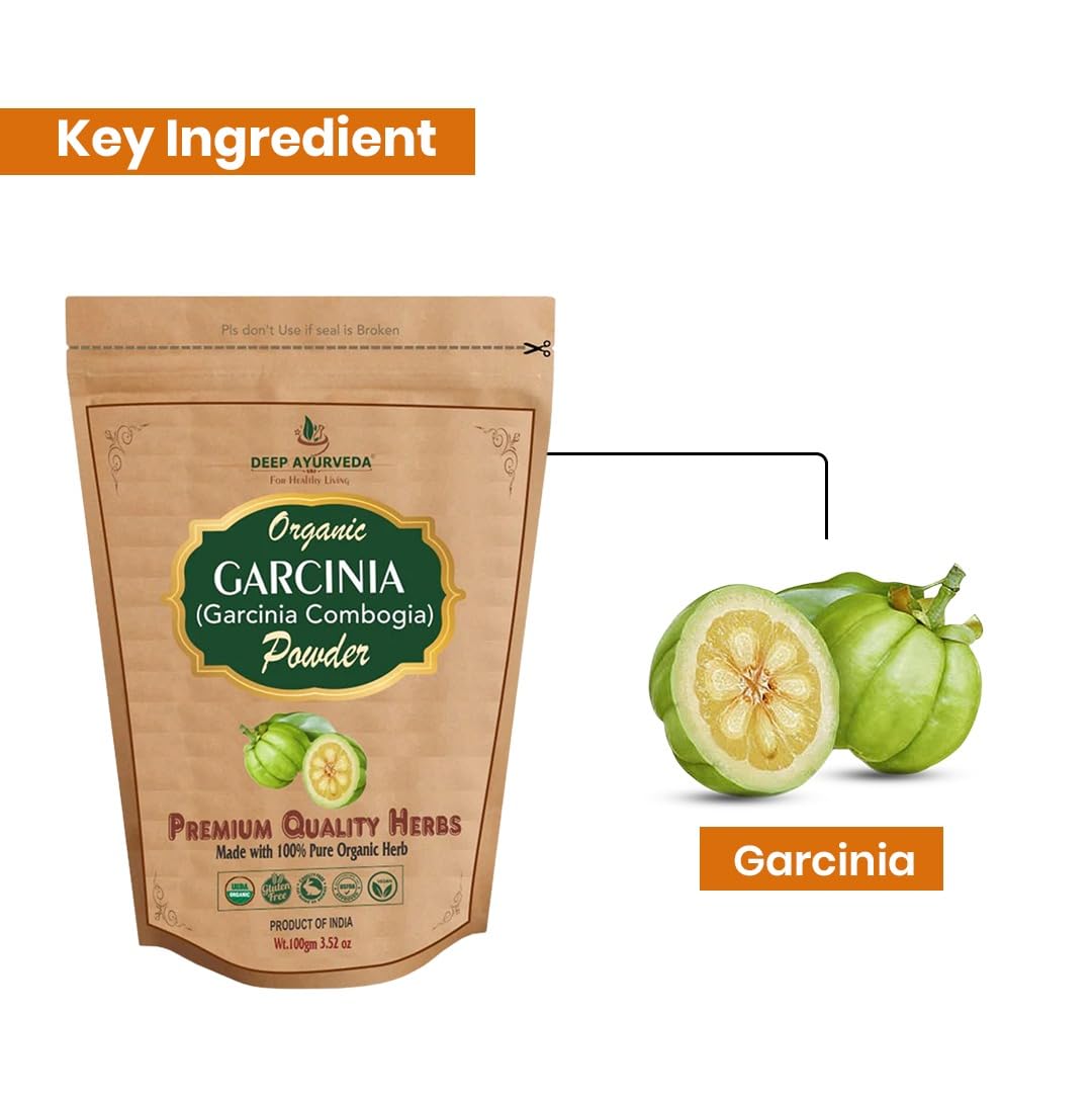 Organic Garcinia Cambogia Powder | Pure Natural Herbal Supplement | Supports Healthy Weight Management & Metabolism | Vegan, Non-GMO | 100g