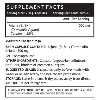 Inlife Arjuna Supplement 500 mg - 60 Vegetarian Capsules- image 7