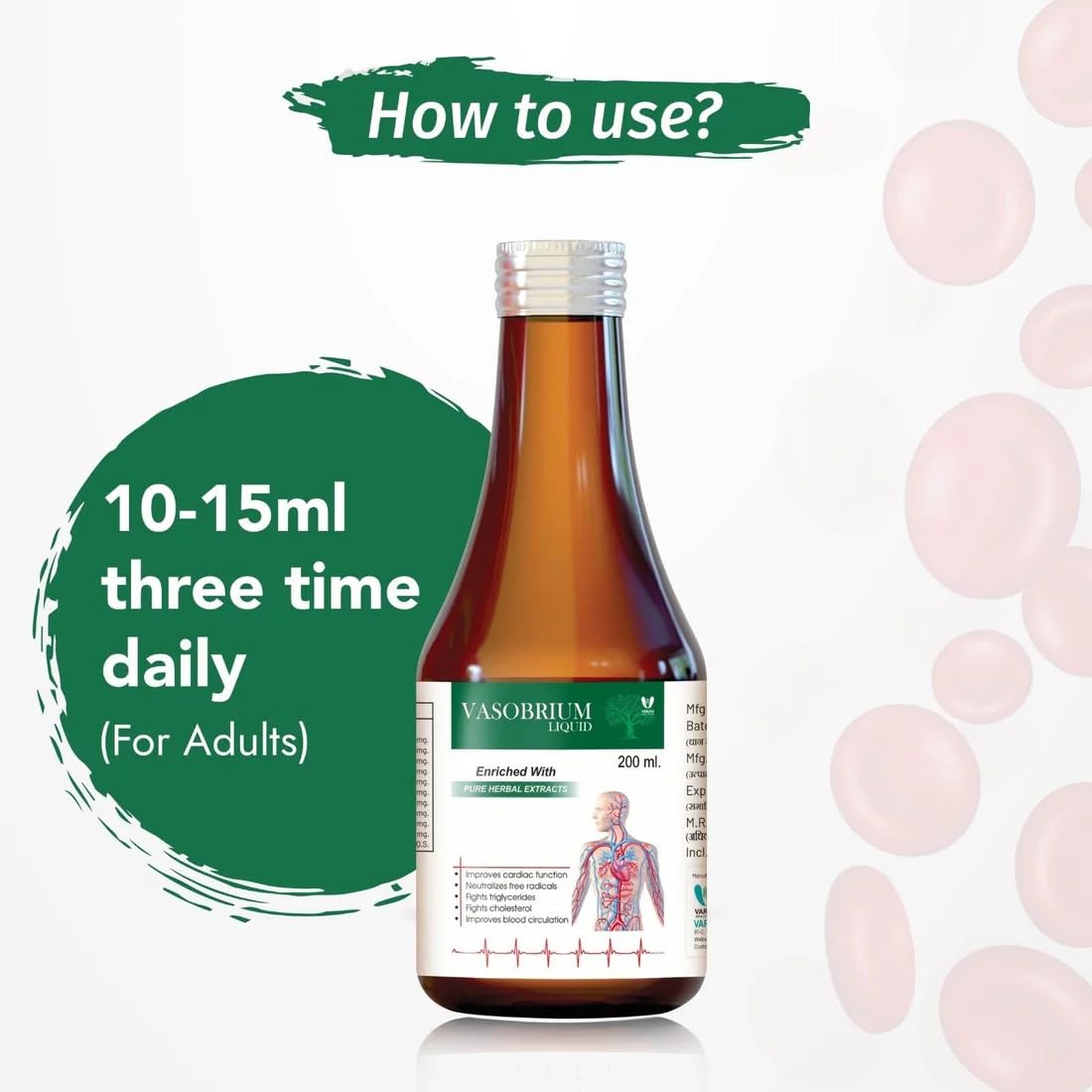 Varah Vasobrium Syrup 450ml | Supports Healthy Circulation, Blood Flow, and Overall Wellbeing with Herbal Extracts for Daily Vitality and Metabolic Balance | Ayurvedic Wellness Supplement