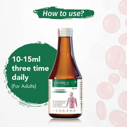 Varah Vasobrium Syrup 450ml | Supports Healthy Circulation, Blood Flow, and Overall Wellbeing with Herbal Extracts for Daily Vitality and Metabolic Balance | Ayurvedic Wellness Supplement