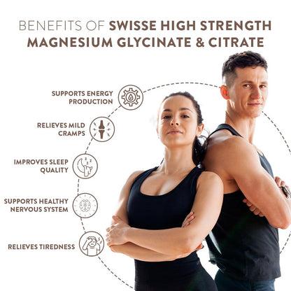 Swisse Magnesium Glycinate & Citrate Powder - Maximum Absorption (Australia's No.1 Magnesium Supplement, Manufactured In Australia) Supports Muscle Health, Post Workout Muscle Recovery & Restful Sleep - 90Gm