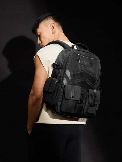 The Souled Store Batman: Gotham Gear 4-Compartment Backpack – Utility Belt Inspired Design with 15.6″ Laptop Sleeve