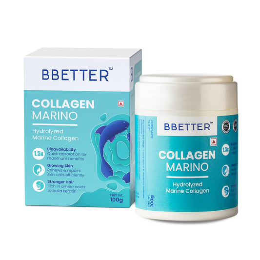 BBETTER Collagen Marino Powder For Women & Men- Pure Hydrolyzed Marine Collagen Supplements For Women & Men, Enhances Skin,Hair, Nails & Joints (Pack Of 1)