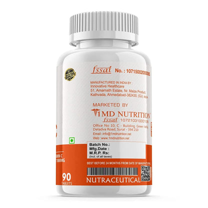 1MD NUTRITION VITAMIN C 1000mg | Super Antioxidants & Immune Booster | 90 Tablets