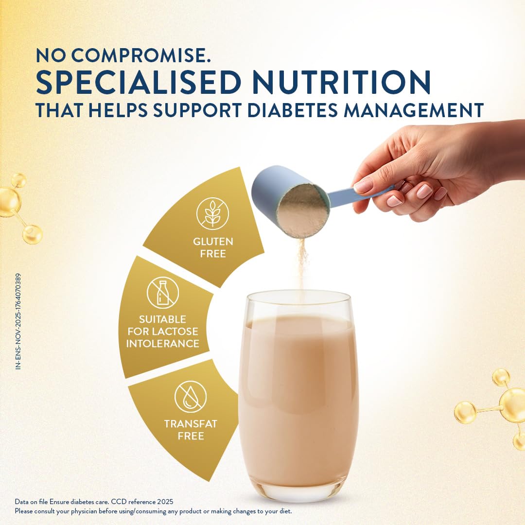 Ensure Diabetes Care Wheat 950gm |Support Blood Sugar, Weight Management, Cholestrol Reduction |High Protein, High Fibre, 4 Myo-inositol |Zero Added Sucrose