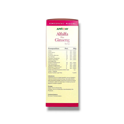 APRIWAY Alfalfa Plus Ginseng Syrup 100ml (Pack Of 2)