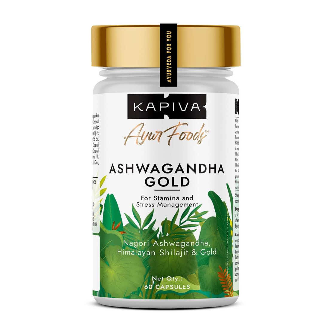 Kapiva Ashwagandha Gold 60 Caps |183rd day Nagori Ashwagandha | 5% Withanolide |