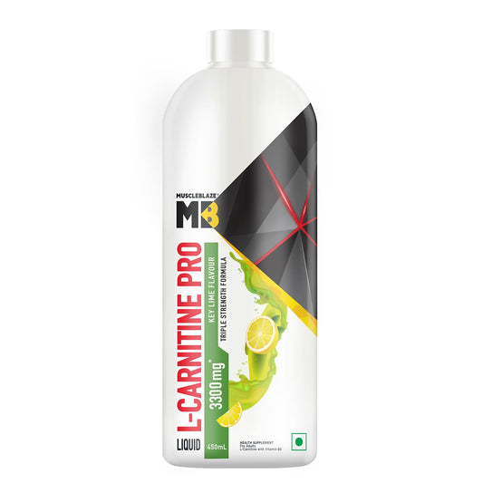 MuscleBlaze Liquid L-Carnitine PRO (Key Lime, 450ml) | Triple Strength Formula |