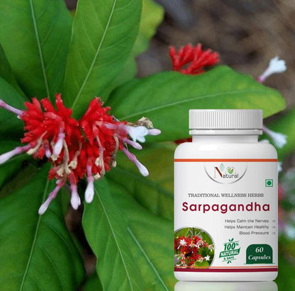 Natural Health Care Sarpgandha 500 Mg Capsules - 60 Capsules, Pack of 1