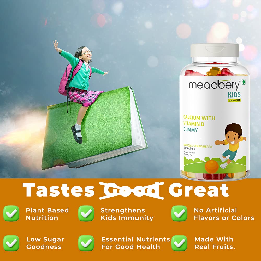 Meadbery Calcium Vitamin D Gummies For Kids For Stronger Bones And Teet- image 7