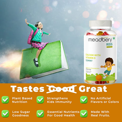 Meadbery Calcium Vitamin D Gummies For Kids For Stronger Bones And Teet- image 7