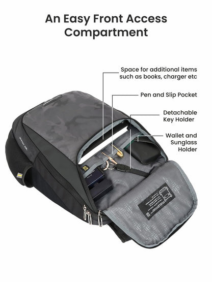 EUME Barret - 29L Premium Laptop Bag for Men, Camouflage Grey | Massager Laptop Backpack Bag with Built in Patent Massager Technology | 15.6 Inch Laptop Compartment | Business, Travel and Office Bag