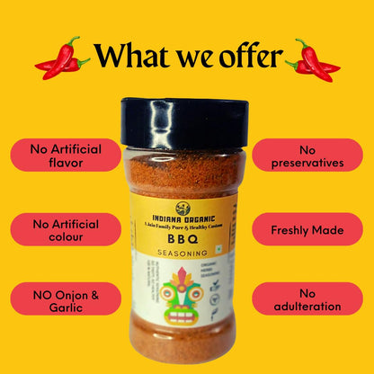 Indiana Organic BBQ - Authentic Smoked Seasoning - 100 g (No Onion and Garlic)