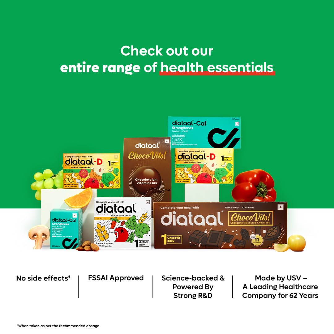 Diataal Nutripop Multivitamin I Biotin for Hair I Energy I Immunity I Supplement For Fitness & Wellness | 180 Capsules |Pack of 6 (30 cap each pack)