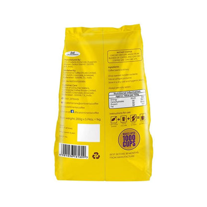 Continental Strong Instant Coffee Powder | 1 Kg Bag | Instant Coffee with Bold Flavor | Rich Aroma | Perfect for Espresso, Cappuccino, and Black Coffee Lovers | Makes Up To 1000 Cups