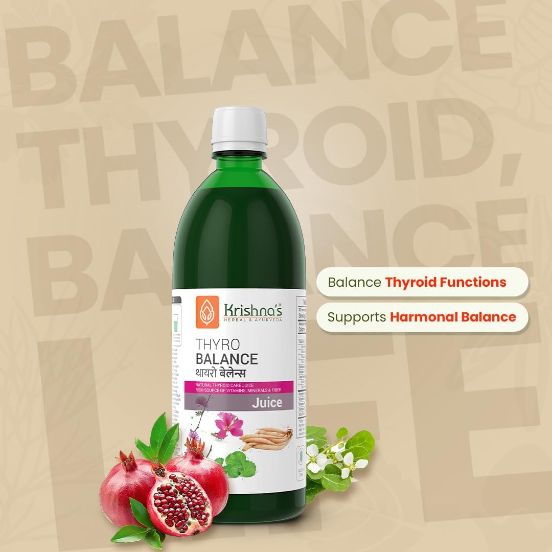 Krishna's Cholesterol Care And Thyro Balance Juice For Digestion, Metabolic Balance And Daily Wellness - 1000 ml Each (Combo pack of 2)
