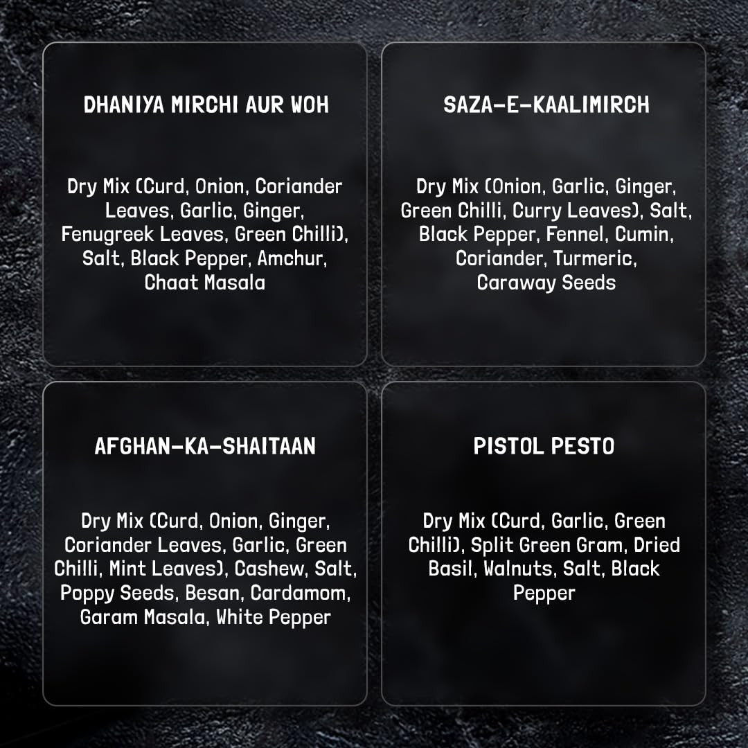 KILRR Chicken Marination Masala Variety Pack of 10 (Marinates 250g Chicken per Pack) | 1- Min Killer Marinade for Tikka, Tandoori Chicken | 100% Natural | No Preservatives | Just Add Water & Oil | Killer Gang