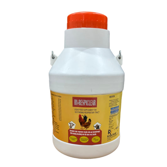 Veqtis helthcare Respiratory Herbs Poultry, Cow, Buffalo, Sheep, Goat, Calf, Chick, & Broiler Medicine Liquid Feed Supplement Syrup for Cough Cold and Easy Respiration RESPICLEAR (5 LTR)