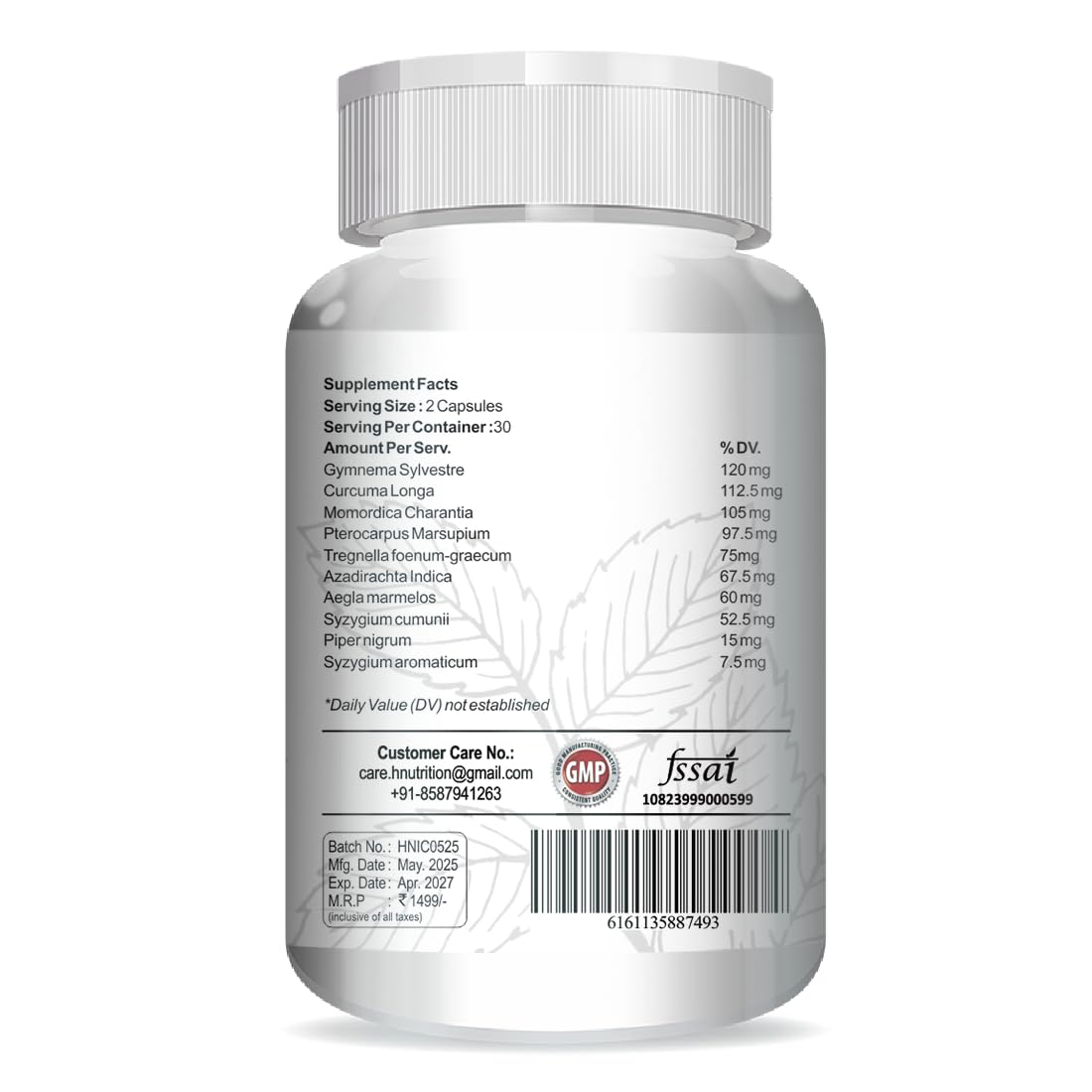 Healthy Nutrition - Just for the Health of it Insulux Blood Sugar Supplements Supports Overall Health 750Mg Veg (60 Capsules) With Vijaysar Tumbler