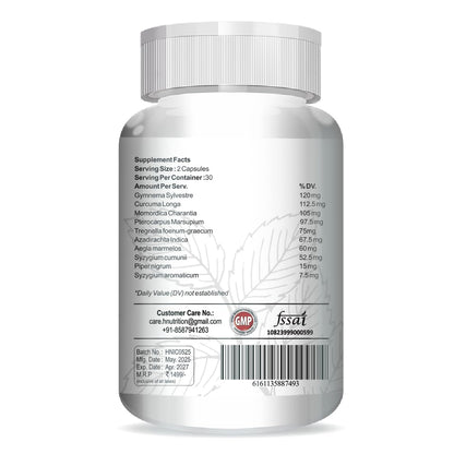 Healthy Nutrition - Just for the Health of it Insulux Blood Sugar Supplements Supports Overall Health 750Mg Veg (60 Capsules) With Vijaysar Tumbler