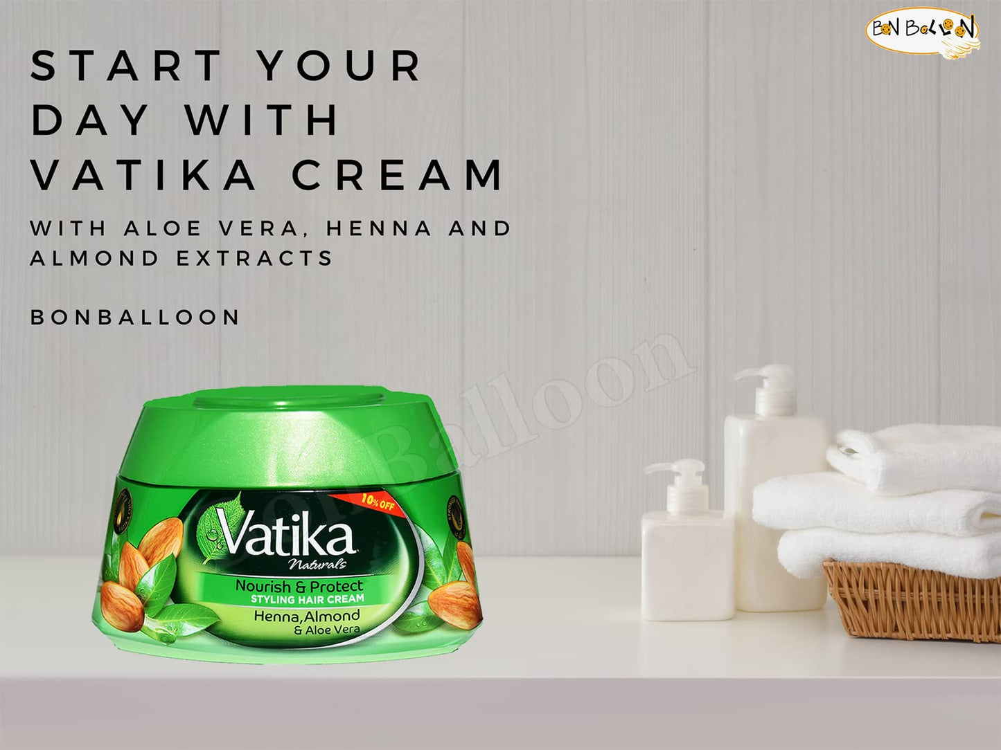 Dabur Vatika 140ml Nourish & Protect Styling Hair Cream Henna Almond Aloe Vera 132