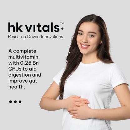 HealthKart hk vitals Multivitamin with Probiotics (120 Tablets) | For Men and Women | Vitamin C, Vitamin B, Vitamin D, & Zinc, Supports Immunity and Gut Health